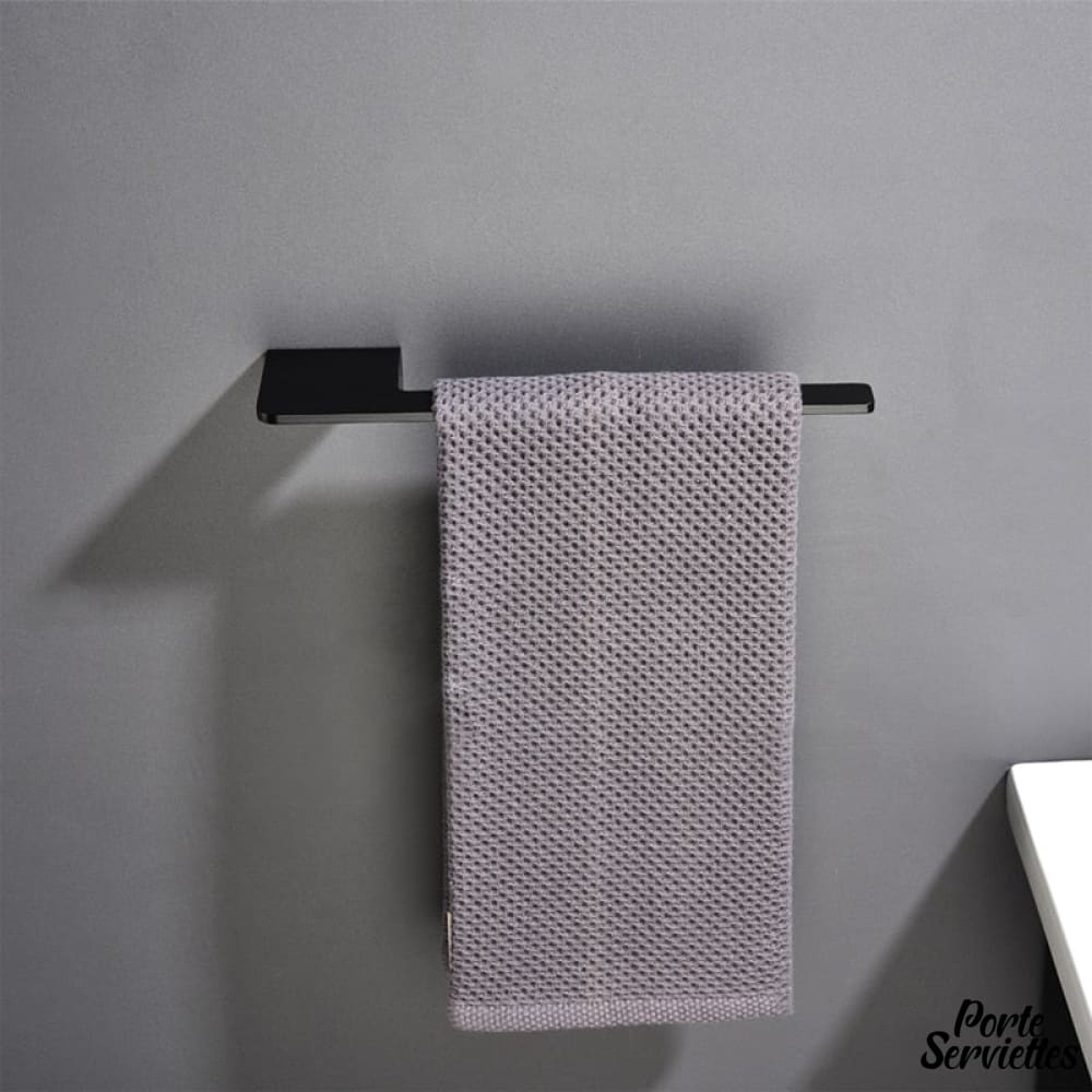 Crochet, barre à serviettes, noir mat pour porte-serviettes