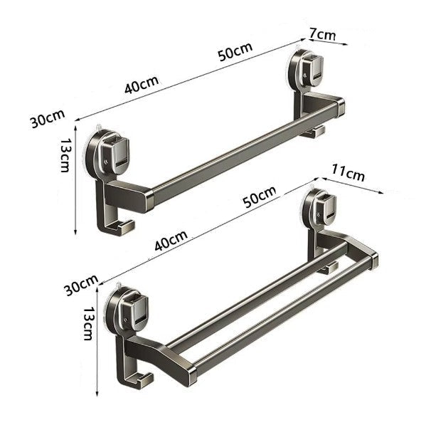 Porte serviette en métal gris
