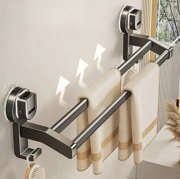 Porte serviette en métal gris