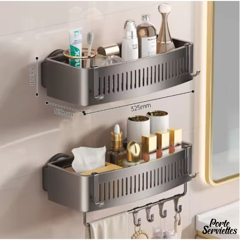 Barre porte serviette avec etagere