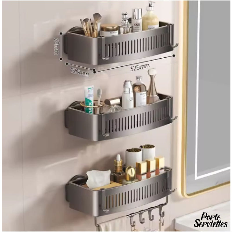 Barre porte serviette avec etagere