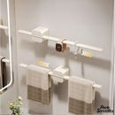 Barre porte serviette mural blanc