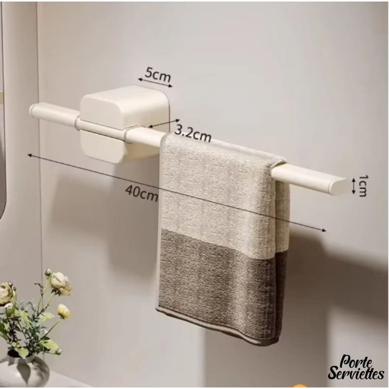 Barre porte serviette mural blanc