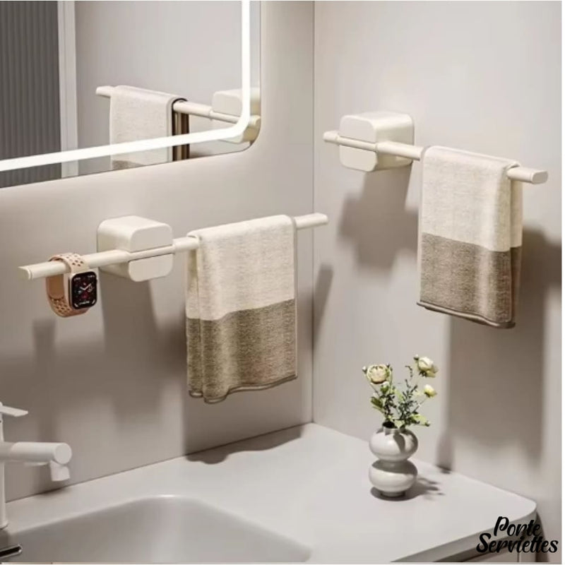 Barre porte serviette mural blanc