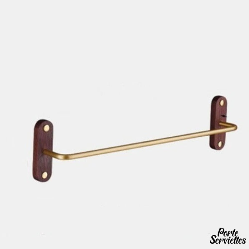 Barre porte serviette murale bois pour salle de bain