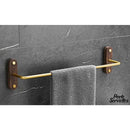 Barre porte serviette murale bois pour salle de bain