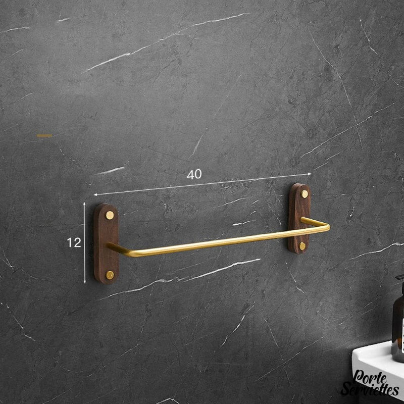 Barre porte serviette murale bois pour salle de bain