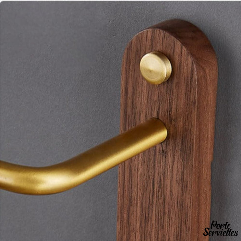 Barre porte serviette murale bois pour salle de bain