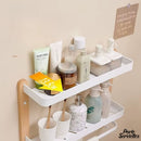 Etagere bois porte serviette salle de bain