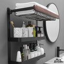 Etagere bois porte serviette salle de bain