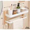 Etagere bois porte serviette salle de bain