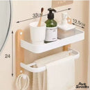 Etagere bois porte serviette salle de bain