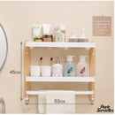 Etagere bois porte serviette salle de bain