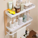 Etagere bois porte serviette salle de bain