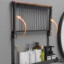 Etagere bois porte serviette salle de bain