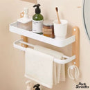 Etagere bois porte serviette salle de bain