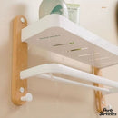 Etagere bois porte serviette salle de bain