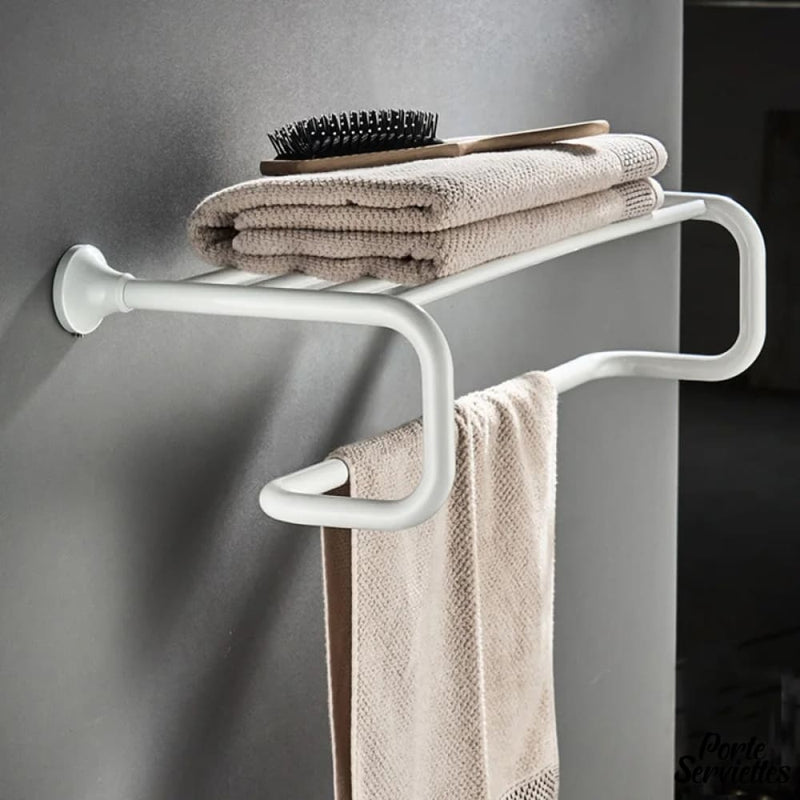 Etagere porte serviette acier blanc