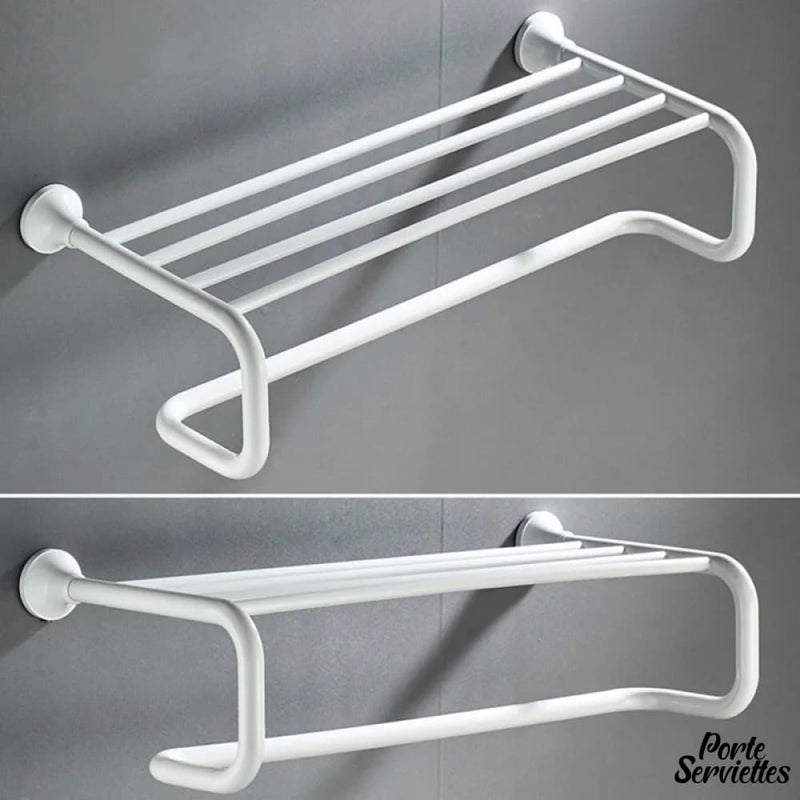 Etagere porte serviette acier blanc