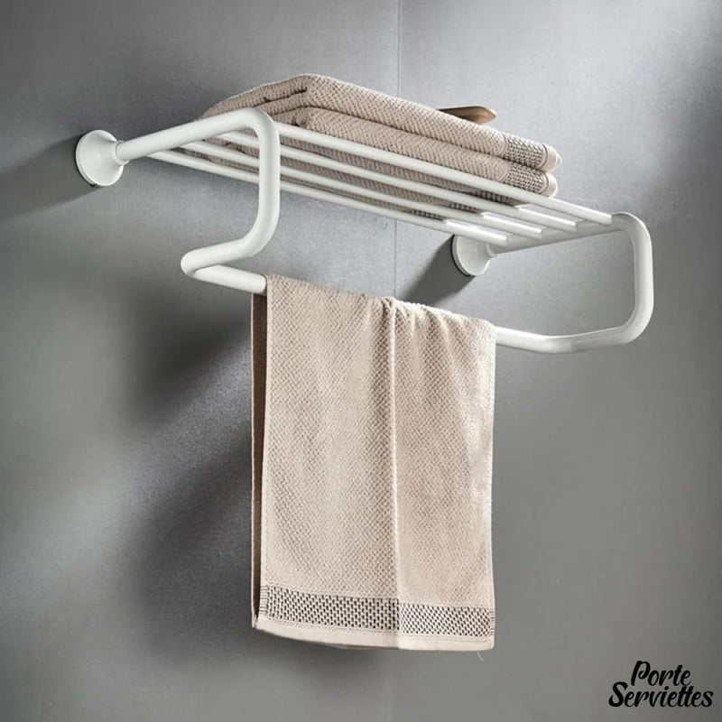 Etagere porte serviette acier blanc