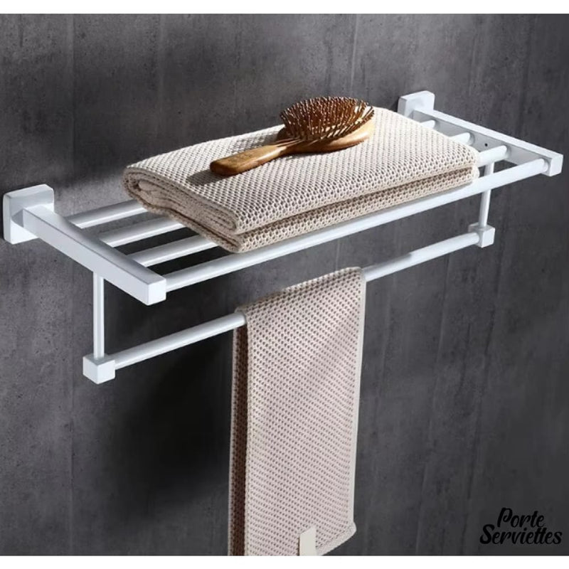 Etagere porte serviette acier blanc