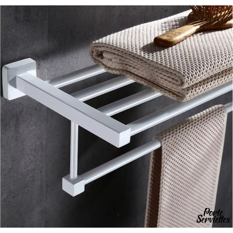 Etagere porte serviette acier blanc