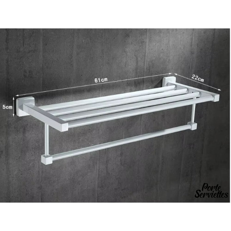 Etagere porte serviette acier blanc
