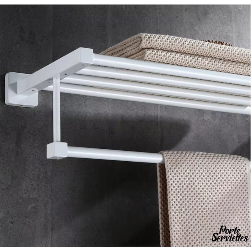 Etagere porte serviette acier blanc