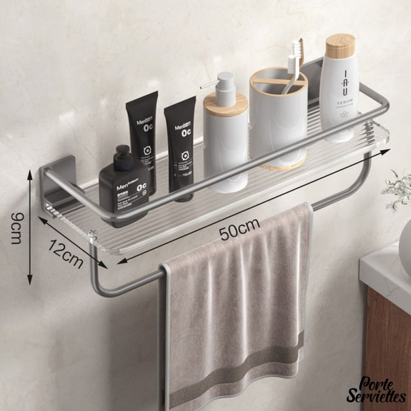 Etagere salle de bain avec porte serviette