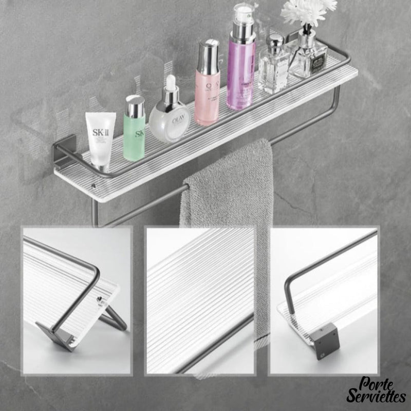 Etagere salle de bain avec porte serviette