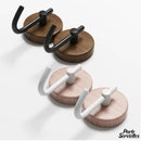 Petit porte serviettes bois salle bain mural