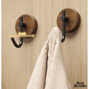 Petit porte serviettes bois salle bain mural