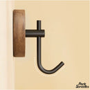 Petit porte serviettes bois salle bain mural