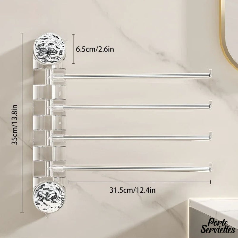 Porte serviette 4 branches a ventouses