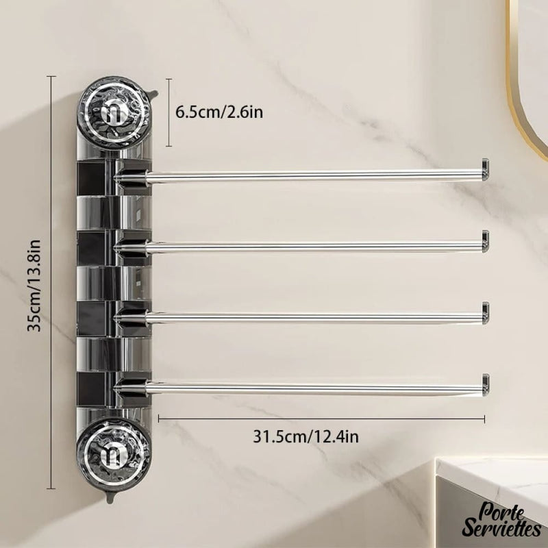 Porte serviette 4 branches a ventouses