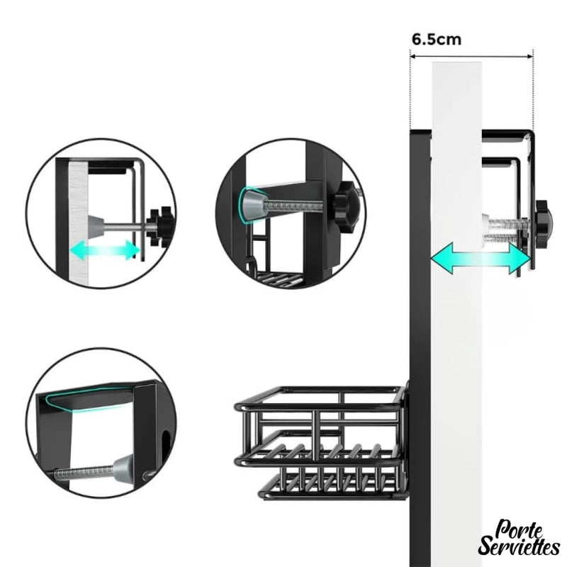 Porte serviette a fixer sur paroi de douche