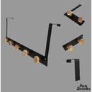 Porte serviette a suspendre métal noir