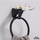 Porte serviette anneau métal noir mat