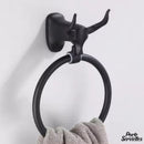Porte serviette anneau métal noir mat