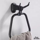 Porte serviette anneau métal noir mat