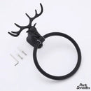 Porte serviette anneau métal noir mat