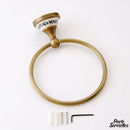 Porte serviette année 1930 en bronze doré forme anneau