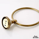 Porte serviette année 1930 en bronze doré forme anneau