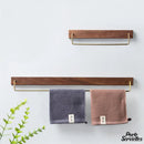 Porte serviette bois alu mural