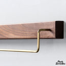 Porte serviette bois alu mural