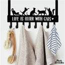 Porte serviette chat noir