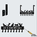 Porte serviette chat noir