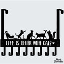 Porte serviette chat noir