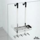 Porte serviette chromé brillant pour paroi de douche en verre