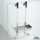 Porte serviette chromé brillant pour paroi de douche en verre